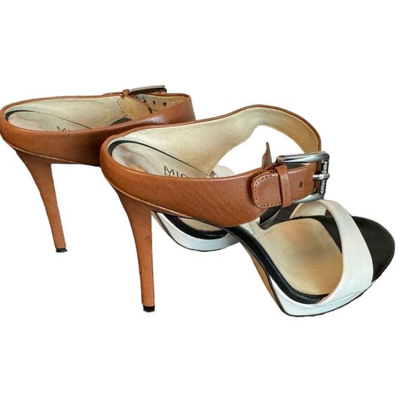 Michael Kors Beverly Buckled Color Block Stiletto Heel Sandals - Picture 2 of 11